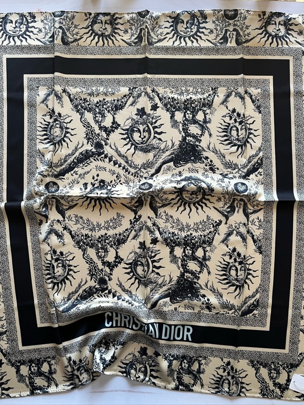 SILK scarf with Sun Motif